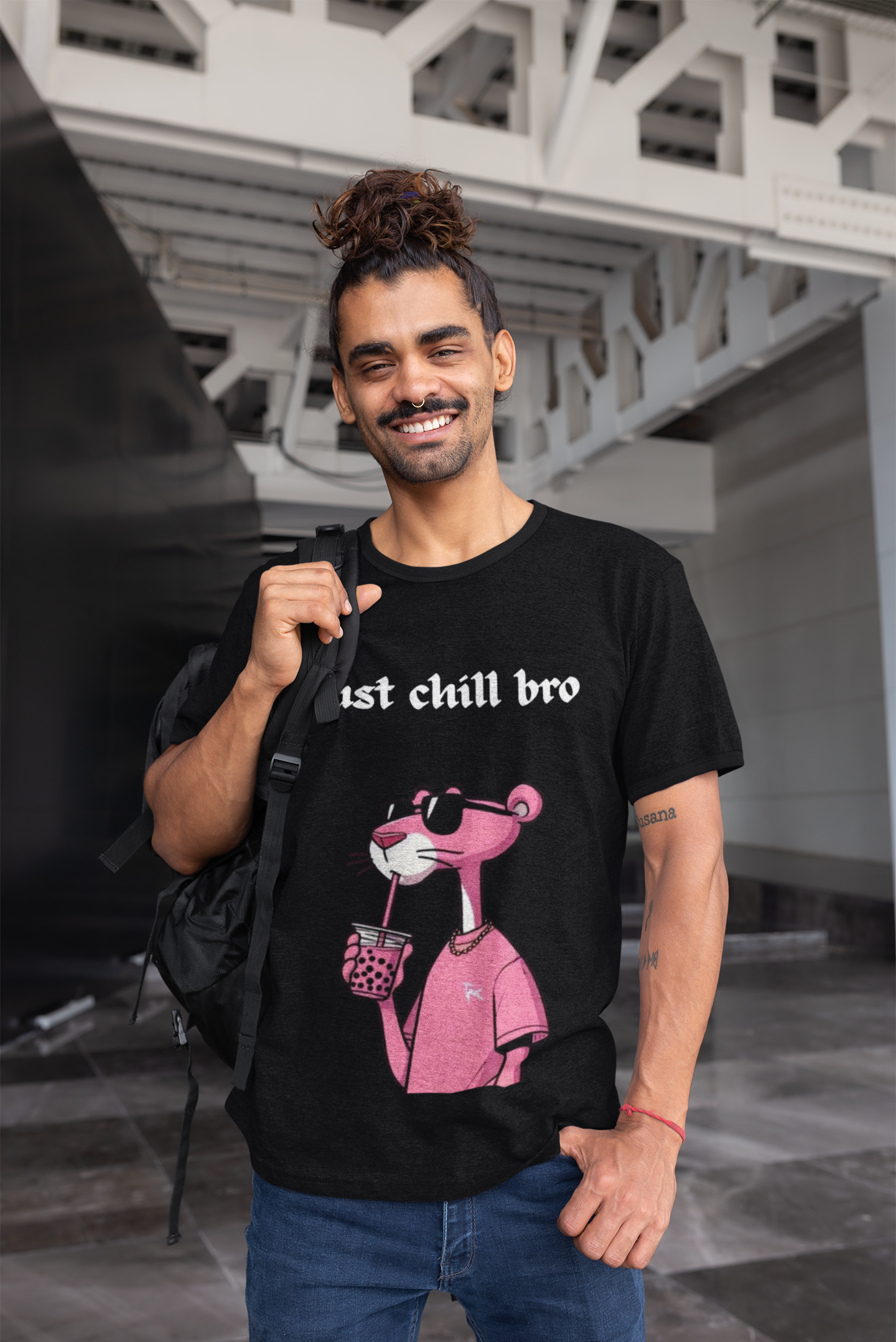 Pink Panther "Just Chill Bro" Oversized T-Shirt