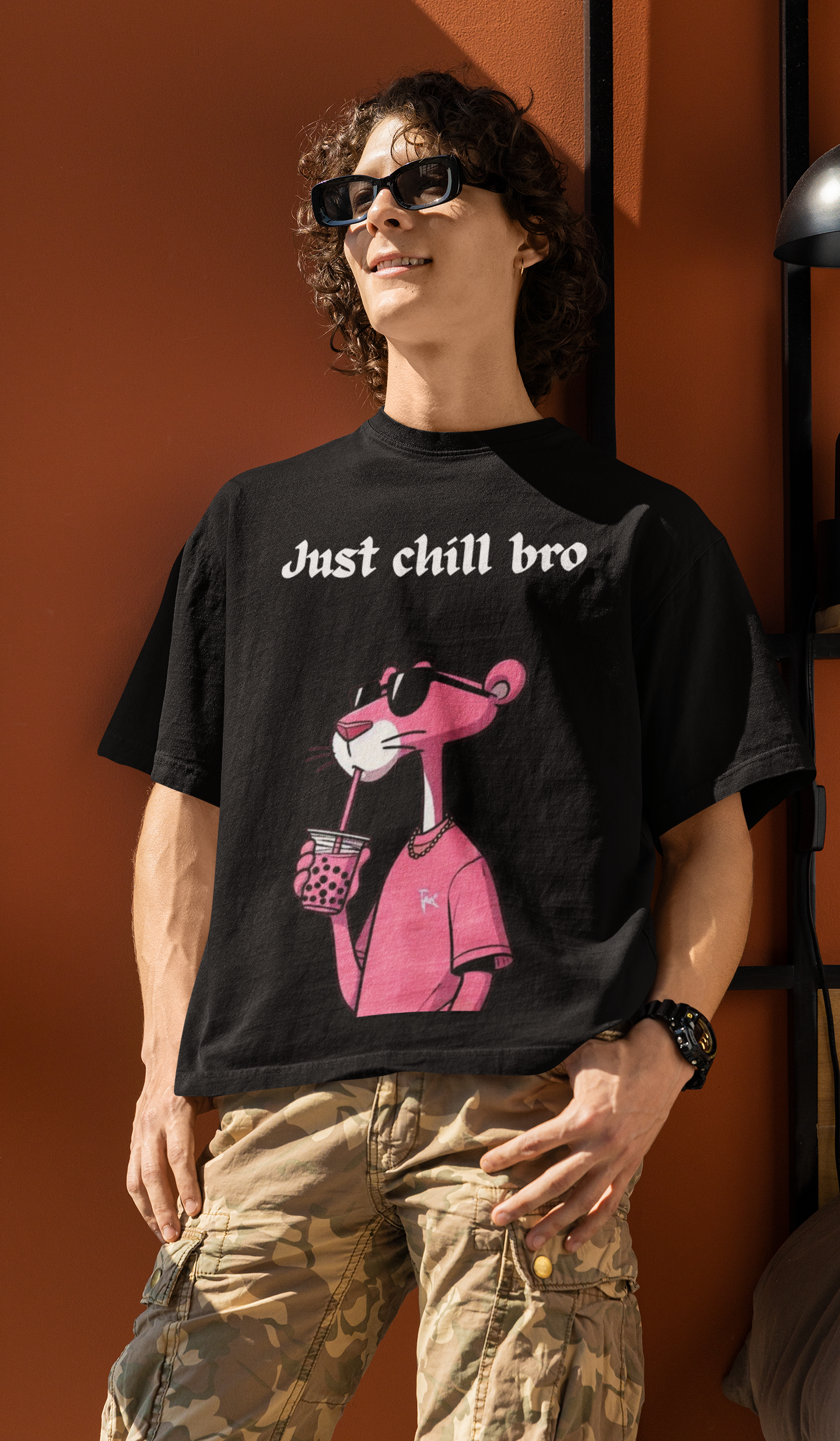 Pink Panther "Just Chill Bro" Oversized T-Shirt