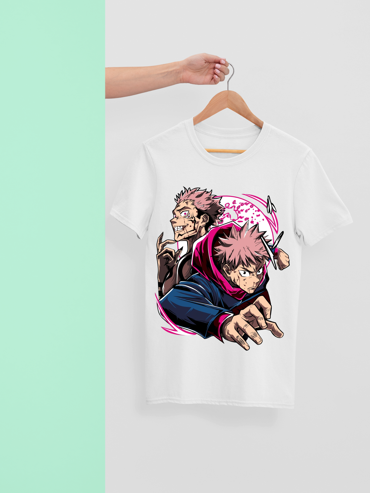 Yuji & Sukuna – One Body, Two Curses | Jujutsu Kaisen Duality Tee