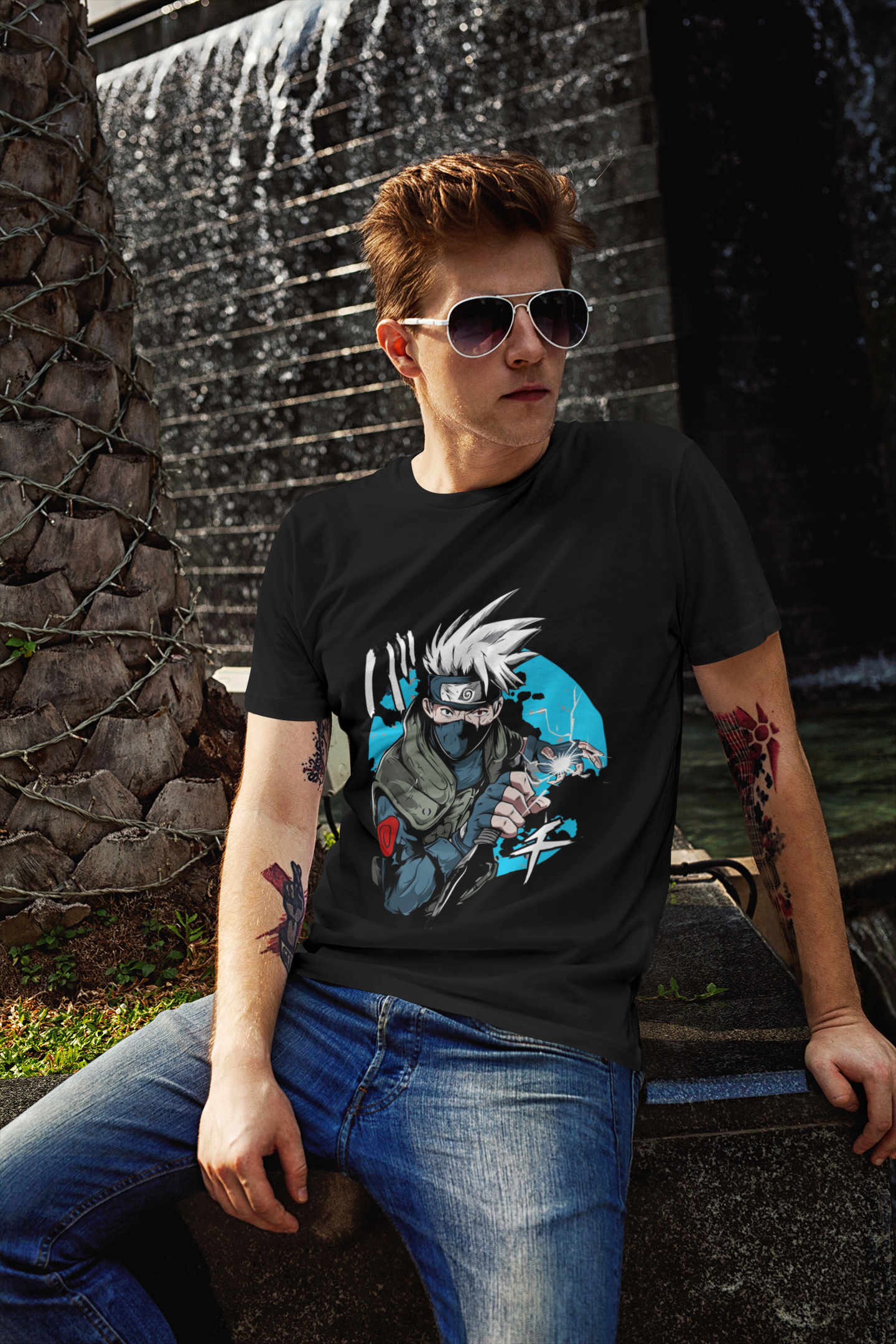 Kakashi Hatake – Copy Ninja Strike | Naruto Lightning Blade Tee